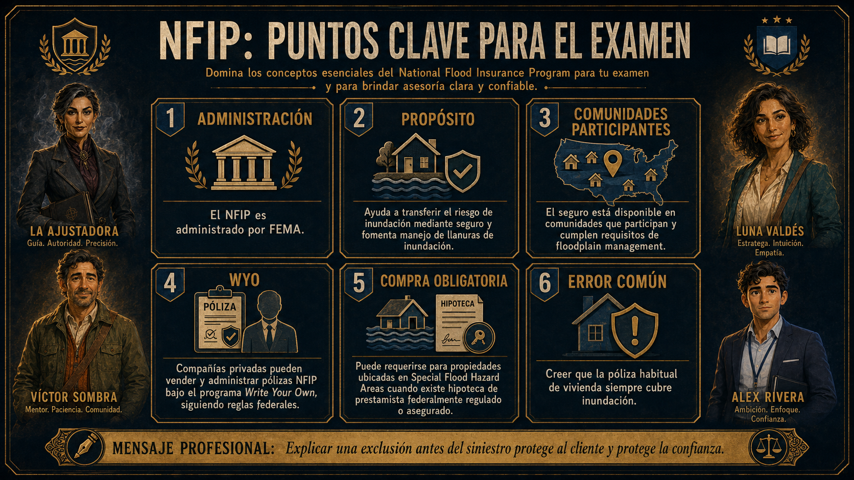 Infografía: NFIP puntos clave para el examen