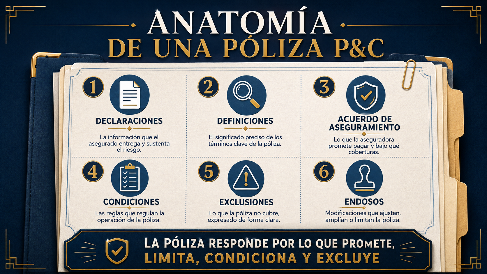 Infografía sobre la anatomía de una póliza P&C