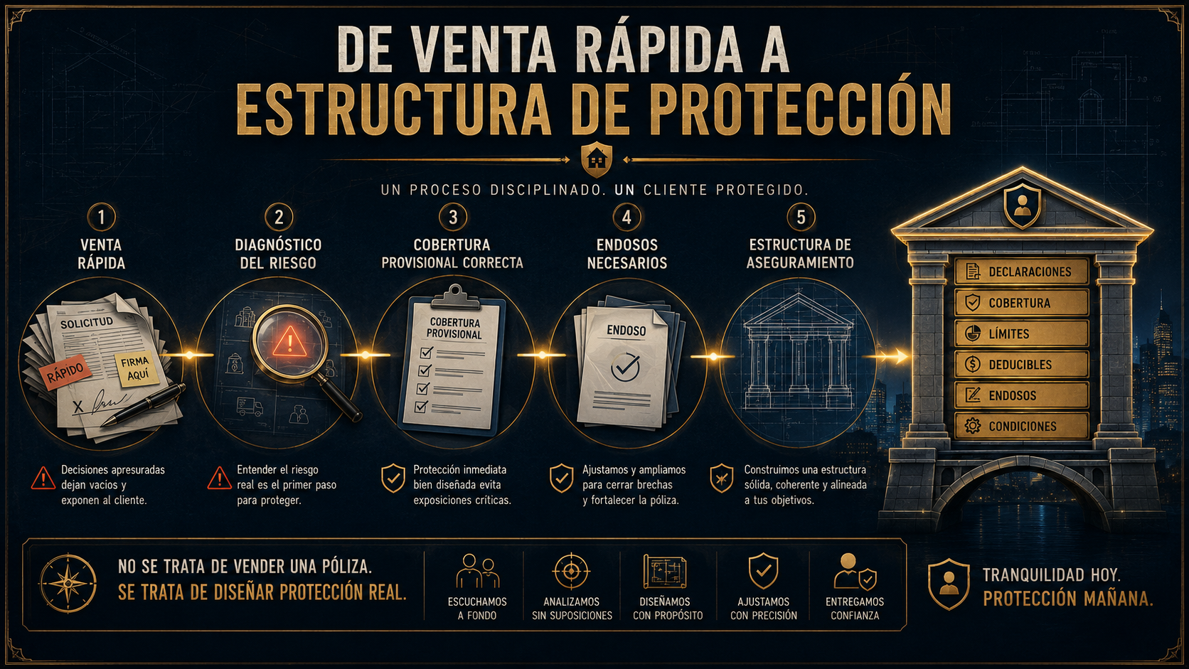 Infografía de venta rápida a estructura de protección