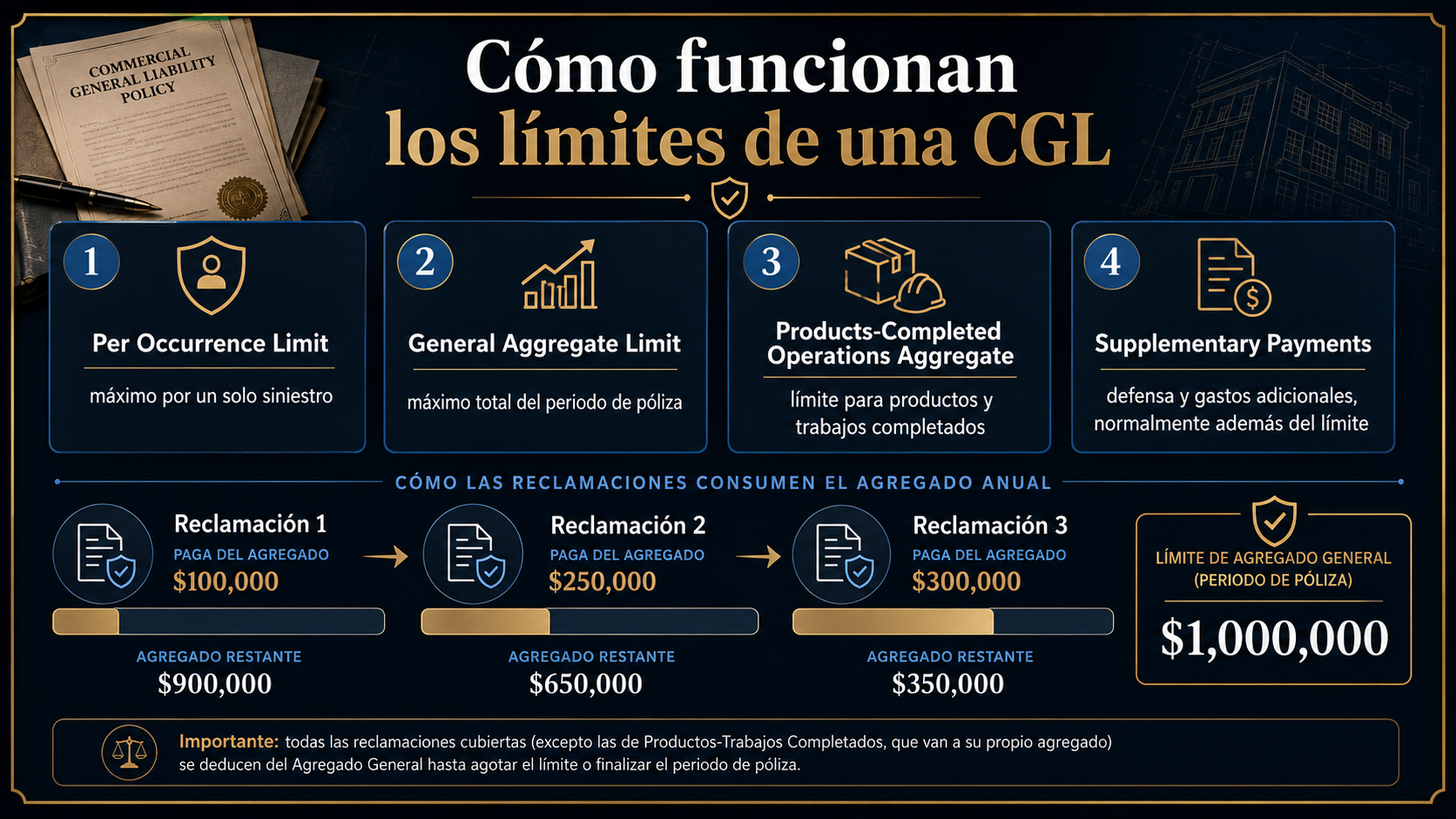Infografía sobre límites de una CGL