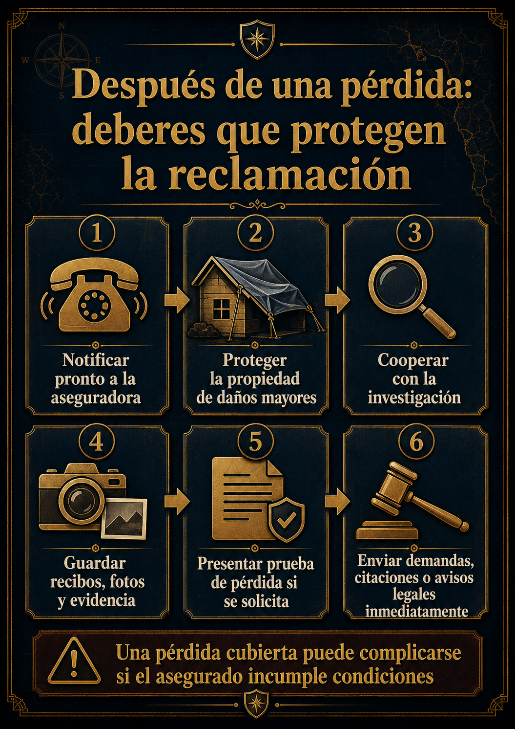 Infografía sobre deberes después de una pérdida