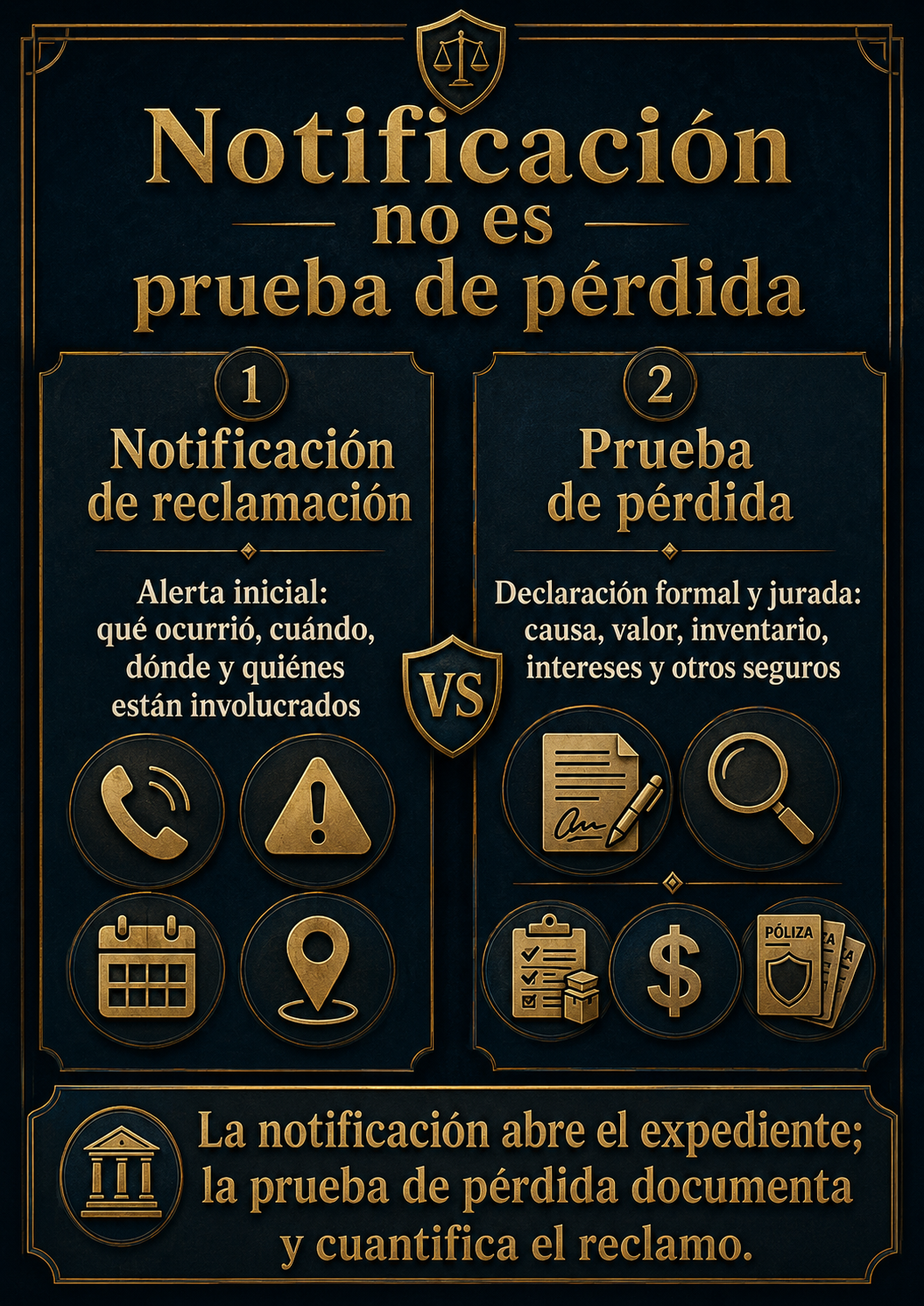 Infografía notificación no es prueba de pérdida
